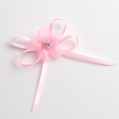 Italian Options Self Adhesive Diamante Flower Bows Pink (Pk 12)