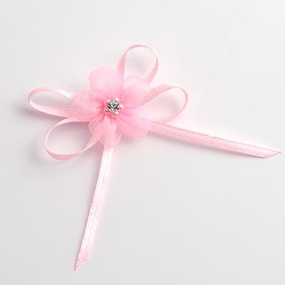 Italian Options Self Adhesive Diamante Flower Bows Pink (Pk 12)
