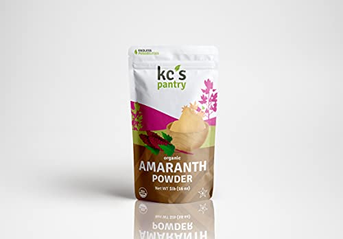 Kc's Pantry Organic Amaranth Flour - 1 Lb. Bag, 16 Servings, Organic, Non-Gmo, Vegan, Gluten-Free, Keto & Paleo, Kosher, Perfect For Use As Grain-Free, Gluten-Free Baking Flour, Yogurt And Savory Dishes #TOP4