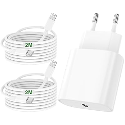 Susnwere - Cargador Carga Rapida iPhone 14 13 12 11 Apple MFi Certificado 20W USB C Enchufe con 2M+2M Cable Cabezal Adaptador Pared Charger Corrient for iPhone 14/14 Pro/14 Pro Max/14 Plus 13 12 11 XS XS MAX XR