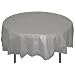 Exquisite 12-Pack Premium Plastic 84-Inch Round Tablecloth - Silver