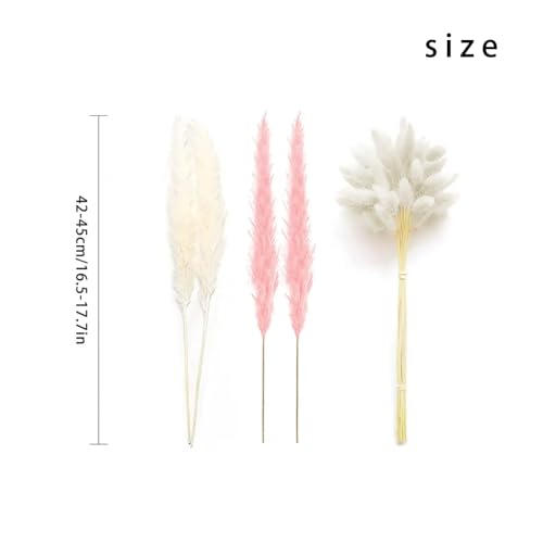 47 piezas de decoración con hierba pampas rosa miniatura 2