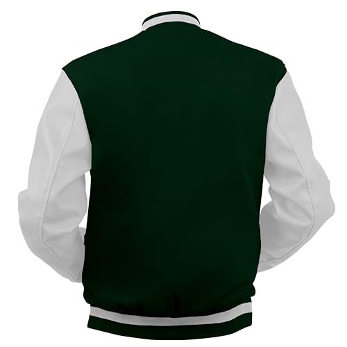 Image of Baseball Wool Letterman Varsity Faux Leather Sleeve For Men | Wool Varsity Bomber Jacket
