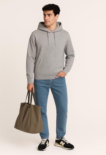 Image of Nobero Hoodies for Man | 280 GSM Rich Cotton Fleece Solid Hooded Full Sleeve Sweatshirt for Man | Stylish Casual Wear Winter Hoodies for Men