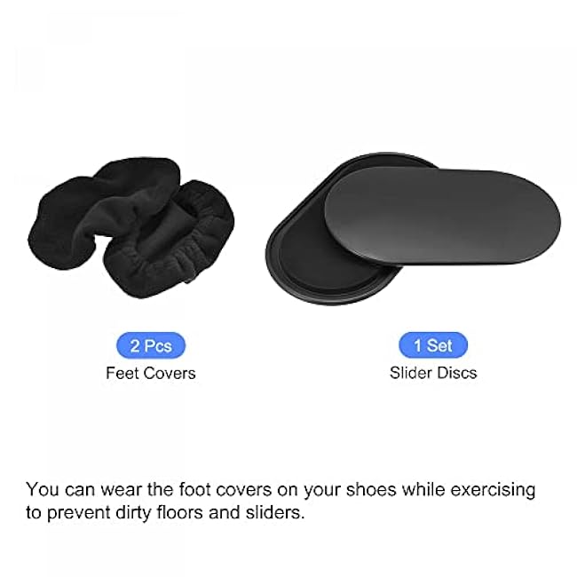 uxcell Exercise Core Sliders, Oval Glider Discs with Feet Covers, Dual Sided Usage in Home Gym for Full Body Workout