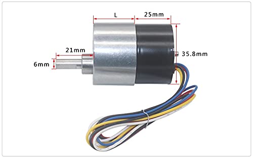 Elektromotor DC Getriebemotor,DC Motor 37mm Durchmesser Getriebe geräuscharmer Langer Lebensdauer Hoher Drehmoment 12V 24V bürstenlos DC Getriebemotor Silent BLDC(24V 12RPM)