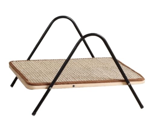 Griffoir pour chat avec support en métal noir et tapis à gratter pour salon