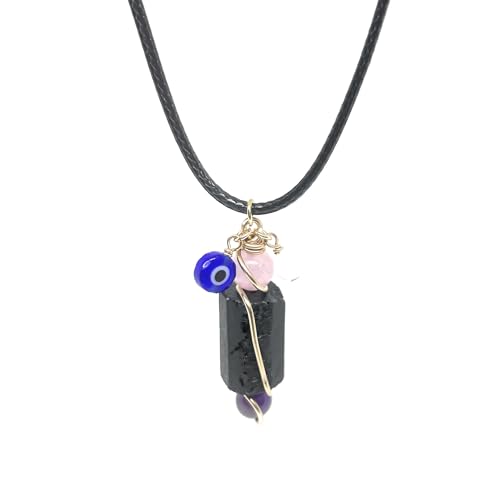 Empath protection pendant with tourmaline and amethyst