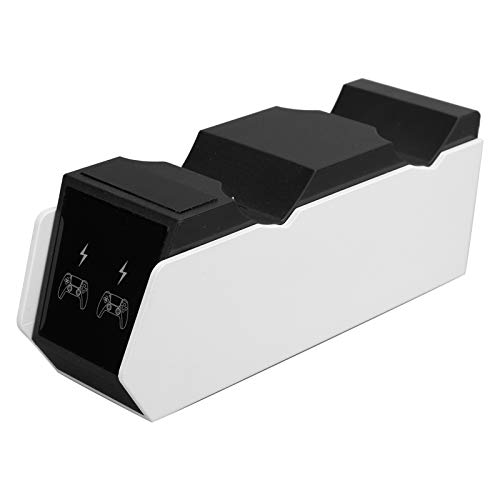 Gamepad Ladestation, Dual Controller Ladegerät, Gamepad Charging Station, Dual Controller Charger Dock Stand, mit Netzteil, LED Anzeigelampe, für PS5 Joystick Controller(Schwarz) Cover