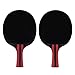 aqxreight Pingpong Paddle Ball Set 2 Pcs Table Tennis Bats 3 Pcs Balls Wood Rubber Soft Sponge Racket for Training Exercise Red Complete Set Contai Pingpong Paddle Ball SetTable Tennis