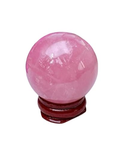 CRYSTAL CAVE WHOLESALE Rose Quartz Stone Spheres 40 MM Crystal Ball Orb Pocket Stone Meditation Space Crystal Grid With wooden Stand