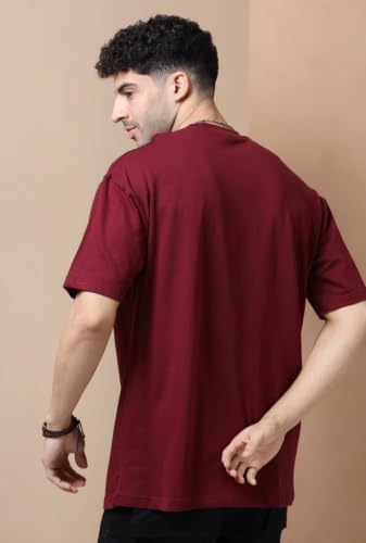 Image of Men's 240 GSM Cotton Oversized Tee - Heavyweight Bio-Washed Fabric | Premium Street Style | Super Soft, Thick & Breathable T-Shirt