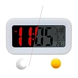 El reloj de alarma digital tiene una pantalla grande, que es conveniente para que lea los números.