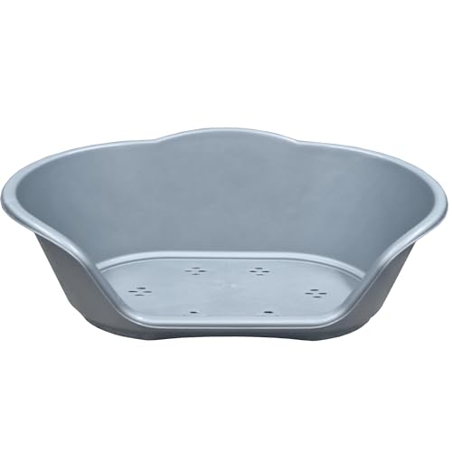 KetoPlastics Silver Dog Bed Plastic Pet Basket Ideal as Dog Bed Cat Basket Heavy Duty Made In UK - Medium