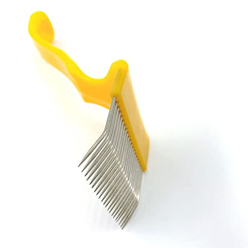 lasenersm-1-Piece-Beekeeping-Uncapping-Fork-Bee-Keeping-Uncapping-Fork-Bee-Honey-Uncapping-Fork-Stainless-Steel-Bee-Keeping-Tool-with-21-TinesYellow-Curved