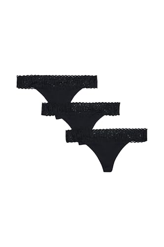 Bonds Women's Underwear Thong Pack, Lace-Top Icons Panties for Women, Stretchy Cotton-Blend...