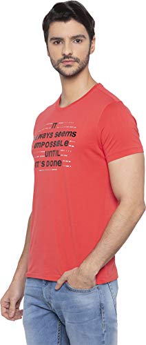 Image of Spykar Men's Printed Slim Fit T-Shirt
