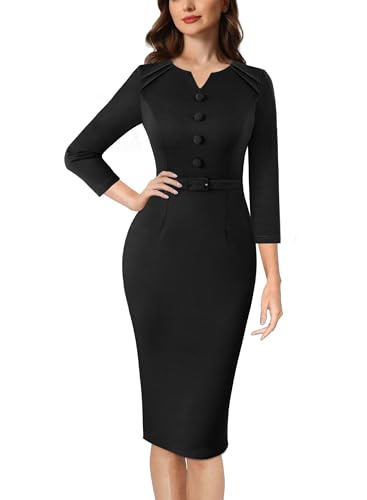 VFSHOW Womens 2025 Business Fitted Work Office Dress Elegant