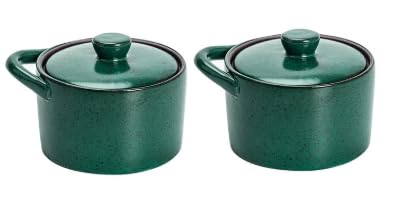 蒸し碗:北欧風デザインで茶碗蒸しやスープに最適 (4インチ*2個,ダークブルー)