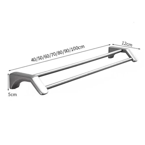 Toallero doble de pared de 80cm para mantener el baño familiar ordenado 3