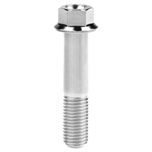 Image of Titanium Bolt M12 30 35 40 45 50 55 60 65 70 75 80 85 90mm Hex Small Flange Head for Motorcycle Car Modification Pack of 4 (M12x55mm Pitch 1.25, Silver)