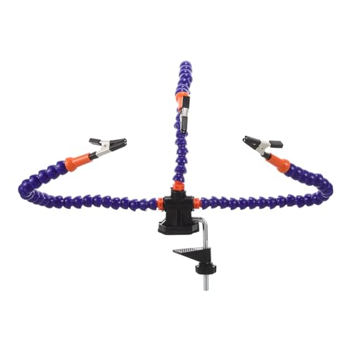 Image of IWOWHERO Third Hand Soldering Station with Three-jaw Clamp and Flexible Arm Compact Welding Holder Stand for Precise Electronics and Jewelry Repair Tasks