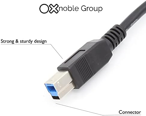 Oxnoble Silicone USB 3.0 Type A to USB 3.0 Type B Cable 2m Black  Cable Printer [SuperSpeed] [Up to 5Gbps] [Full Duplex Data Transfer] Compatible with Computers, Scanners and Other External Drives