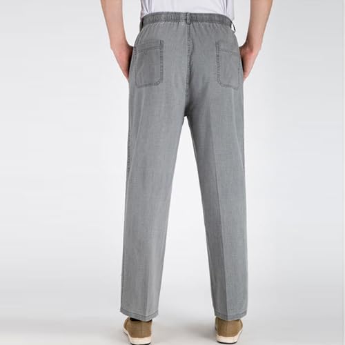 Men's Relaxed Fit Cotton Pants Casual Full Elastic Waist Trousers Twill Chino Pants for Men2