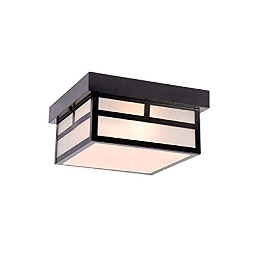 Exclusive Discount 60% Price Acclaim 4710BK Artisan Collection 2-Light Ceiling Mount Outdoor Light Fixture, Matte Black