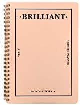PAPERIAN Brilliant Monthly & Weekly Planner - Wirebound Undated Monthly &Weekly Planner Book Scheduler Diary (Shell Pink)