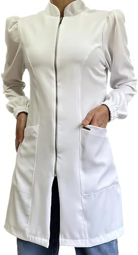 Jaleco Feminino Acinturado Gabardine Premium Manga Princesa Biah