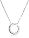Italian Sterling Silver Circle Necklace, 17.5"