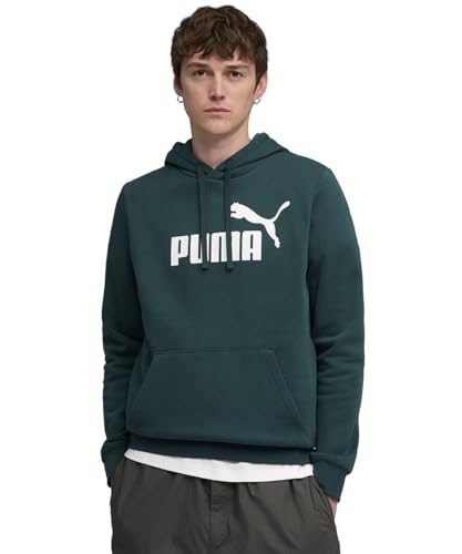 Image of Puma Cotton Men Ess Big Logo Hooded Neck Hoodie Fl (S) Mineral