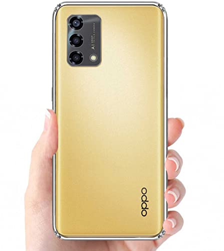 Image of Soft Flexible Silicone Back Cover Compatible with (Oppo F19s, Transparent Case + Screen Guard)