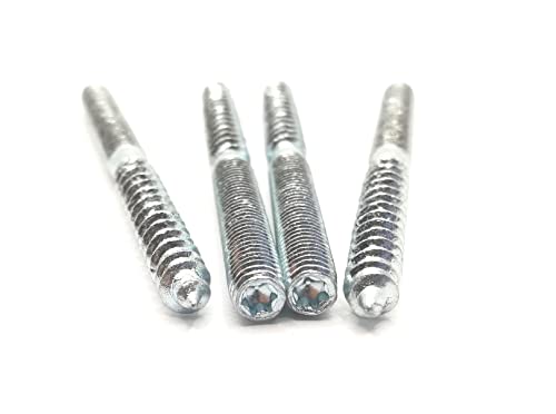 Image of Hanger Bolt M6x80 Silvery Double Headed Bolt Self-Tapping Screw for Furniture 8Pcs