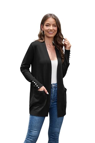 VIISHOW Women Cardigan Sweater Lightweight Open Front Long Sleeve Soft Fine Knit Casual Trendy Kimono Cardigans with Pockets4