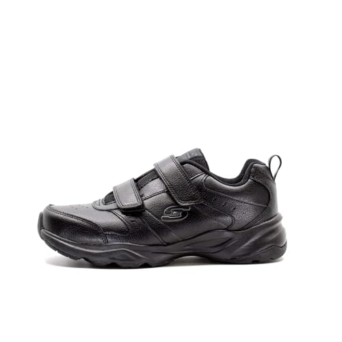 Skechers HANIGER CASSPI, Zapatillas para Hombre, Black Leather/Trim, 42 EU