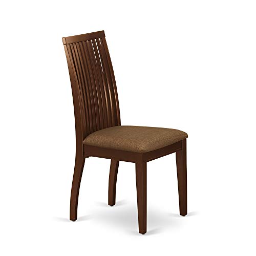 East West Furniture CAIP7-MAH-C Rectangular Set 7 Piece-Linen Fabric Chairs Seat-Mahogany Finish Dining Room Table and Structure