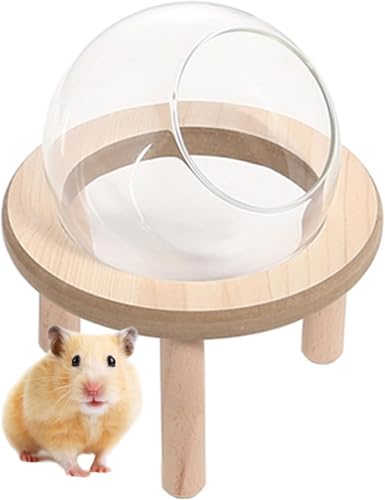 PinkForestペット用品 ハムスター用トイレ 小動物用ハウス バスルーム 透明ガラス容器 小型砂場 造園 収納 防水 開けやすい かわいい多機能コーナー (15cm)