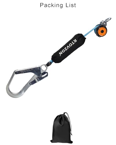 Image of 6 Feet Self Retracting Lifeline, Web SRL, No Tangle + External Shock Absorber, Retractable Safety Lanyard, Fall Protection Gear, OSHA ANSI Comply