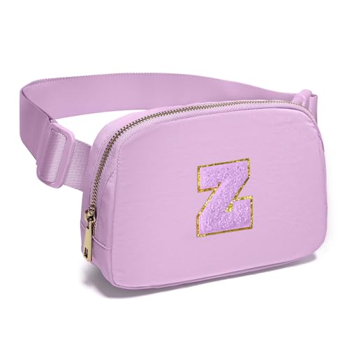 Image of Gitus Gifts for 8 9 10 11 12 Year Old Girls Belt Bag Fanny Pack Crossbody Bags with Initial Letter Patch Cute Stuff Birthday Gifts for Teen Girls Women Personalized Trend Stuff (Lavender-Z)
