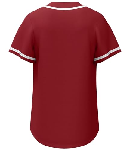 Dolpind Camisa masculina de beisebol camisa abotoada manga curta hipster hip hop esportes ativo equi