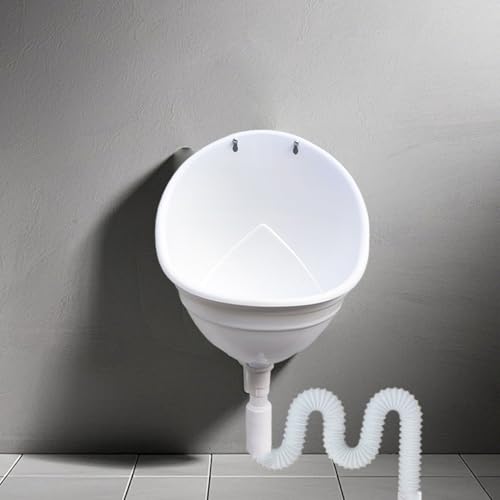 Orinal de pared con ranura profunda a prueba de salpicaduras y manguera 3