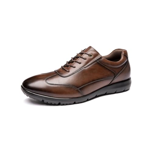 Poerkan Leichte Business-Sneaker aus Leder für Herren – Fußgewölbeunterstützung, geruchsabweisend und Anti-Ermüdung, für ganztägigen Spaziergang, von Physiotherapeuten empfohlen
