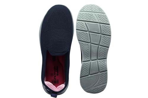 Image of WalkLine Women's Slip-On Walking Shoes | Lightweight Knitted Mesh Casual Sneakers | Soft PU Sole Comfortable Loafers | Breathable Running, Gym, Travel Shoes for Women