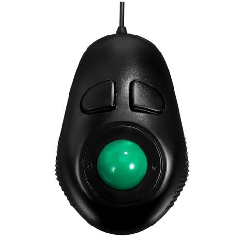 SMASOLO Wired 4d Usb Trackball Mouse Handheld Mini Trackball for Home Office and Travel Compact Black Ergonomic Finger Control Mouse
