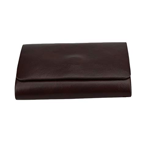 Houshome Carteira Moda Masculina com Clip de Dinheiro Curta de Couro Genuíno Titular de Cartão Trifo