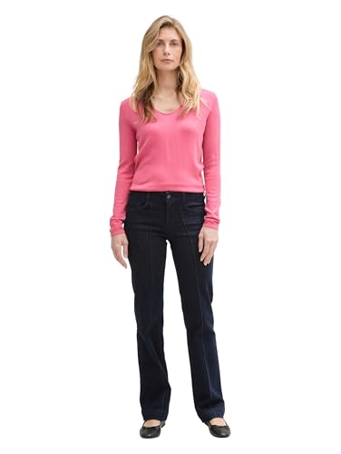 TOM TAILOR Damen 1012976 Strickpullover mit V-Ausschnitt, 15116-Bright Rose, M