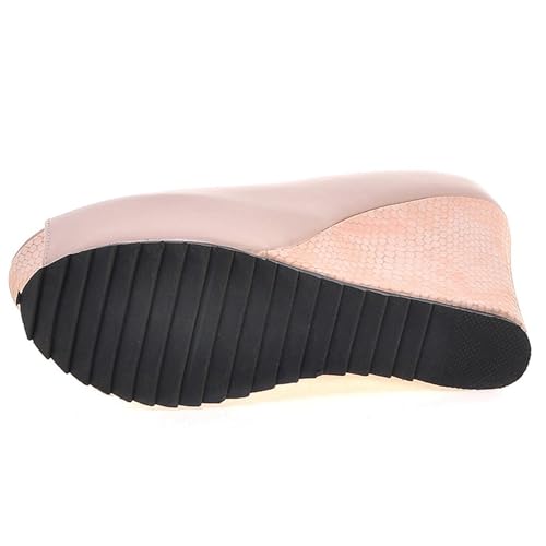 Gicoiz Peep Toe Wedge High Heel Women Platform Pumps2