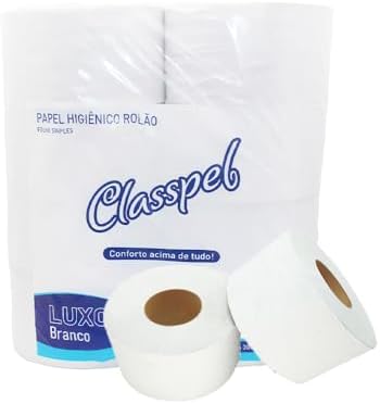 Papel Higiênico Classpel Folha Simples 8 Rolos 300m | Textura Lis...